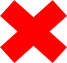 A red "X"