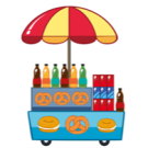 Graphic of a food cart.