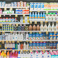 "dairy aisle of a grocery store"