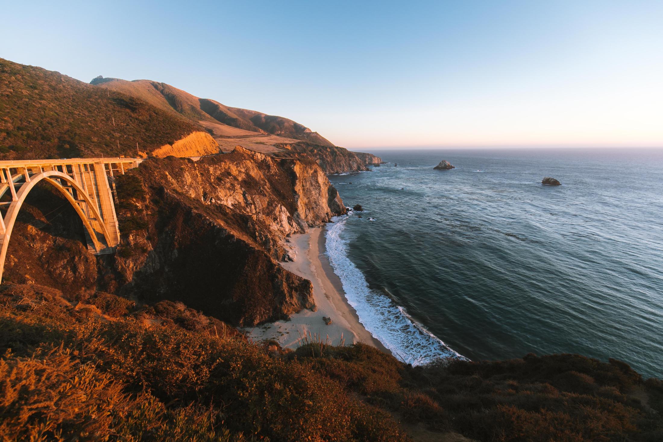 Big Sur's Bixby Creek Bridge at sunset