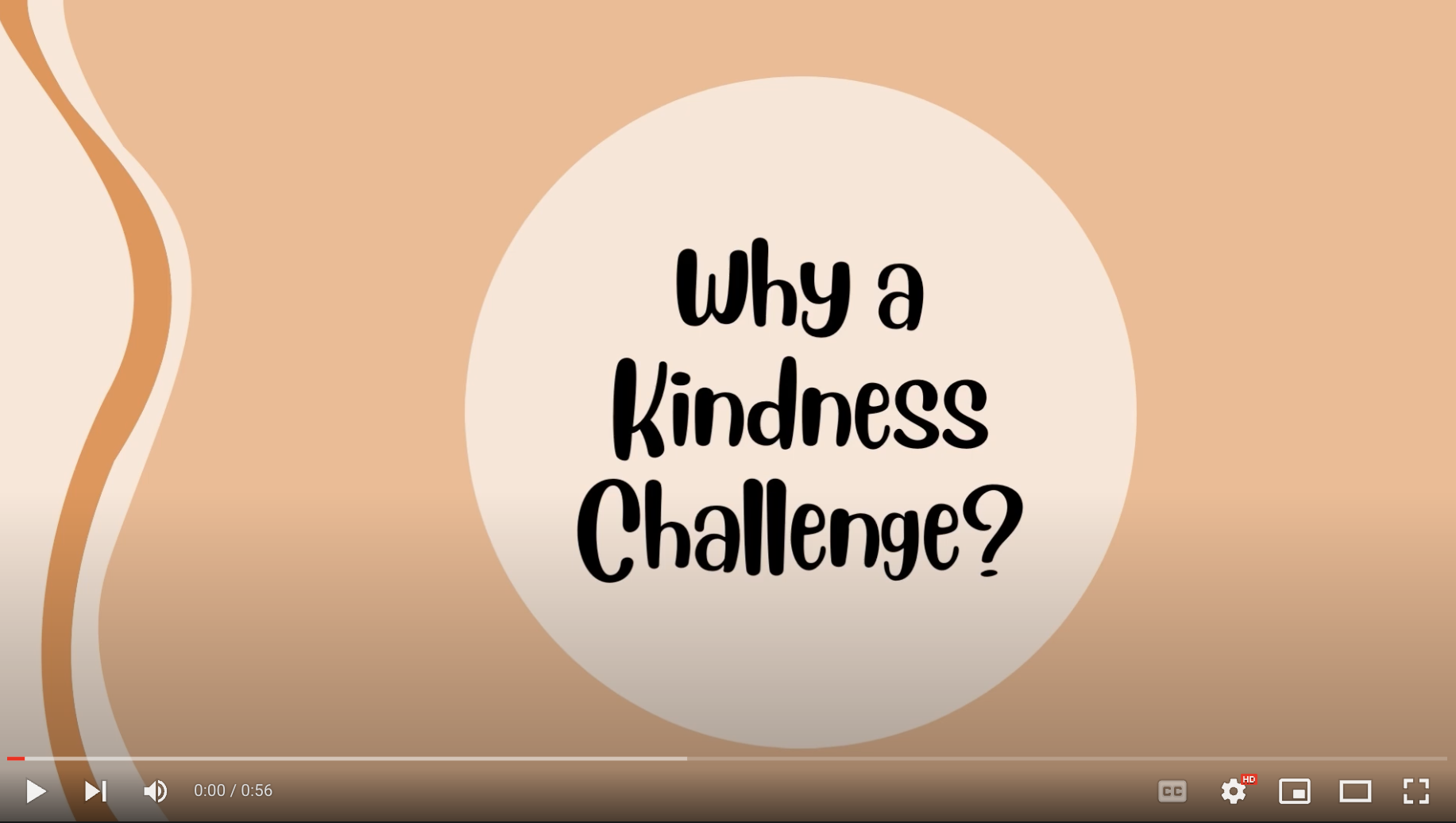 Why a Kindness Challenge text in a circle on an orange background