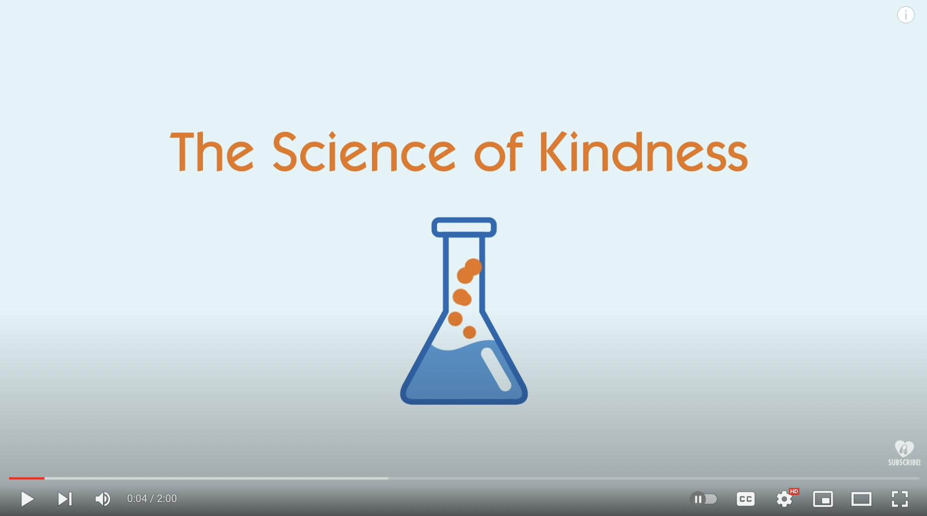 The Science of Kindness text with a beaker under it