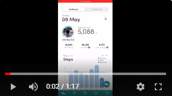 Screen grab of an iPhone with the Walker Tracker app open