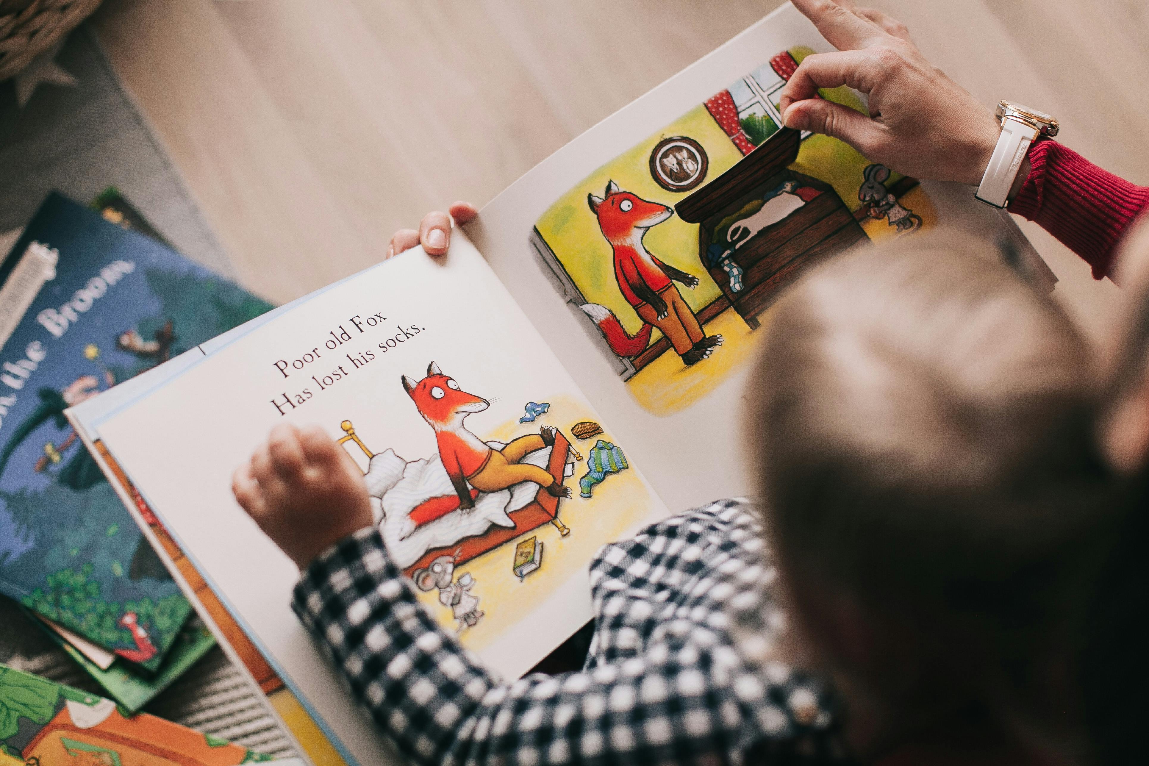 Child reading a book