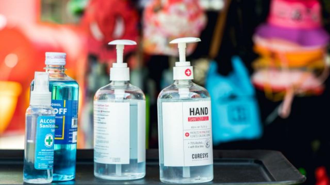 photos of various hand sanitizer bottles