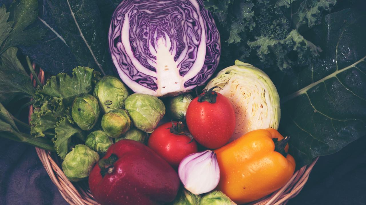 a basket full of fruits and vegetables