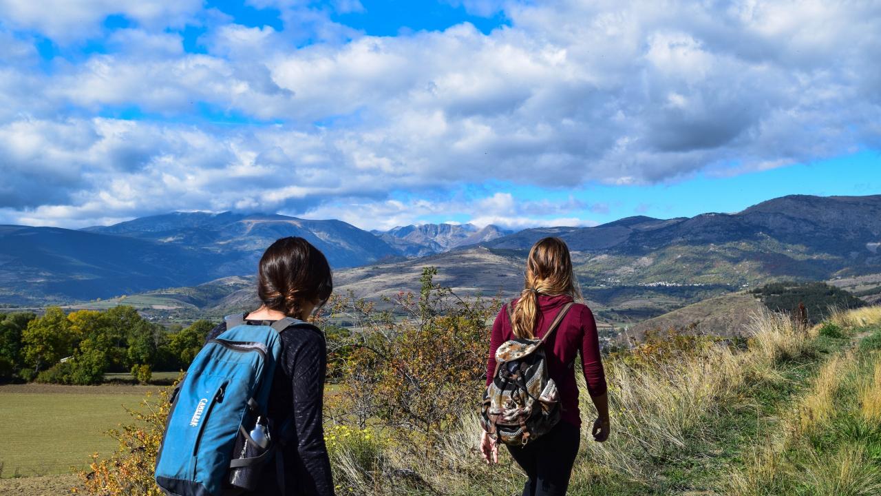 Photo of women hiking.