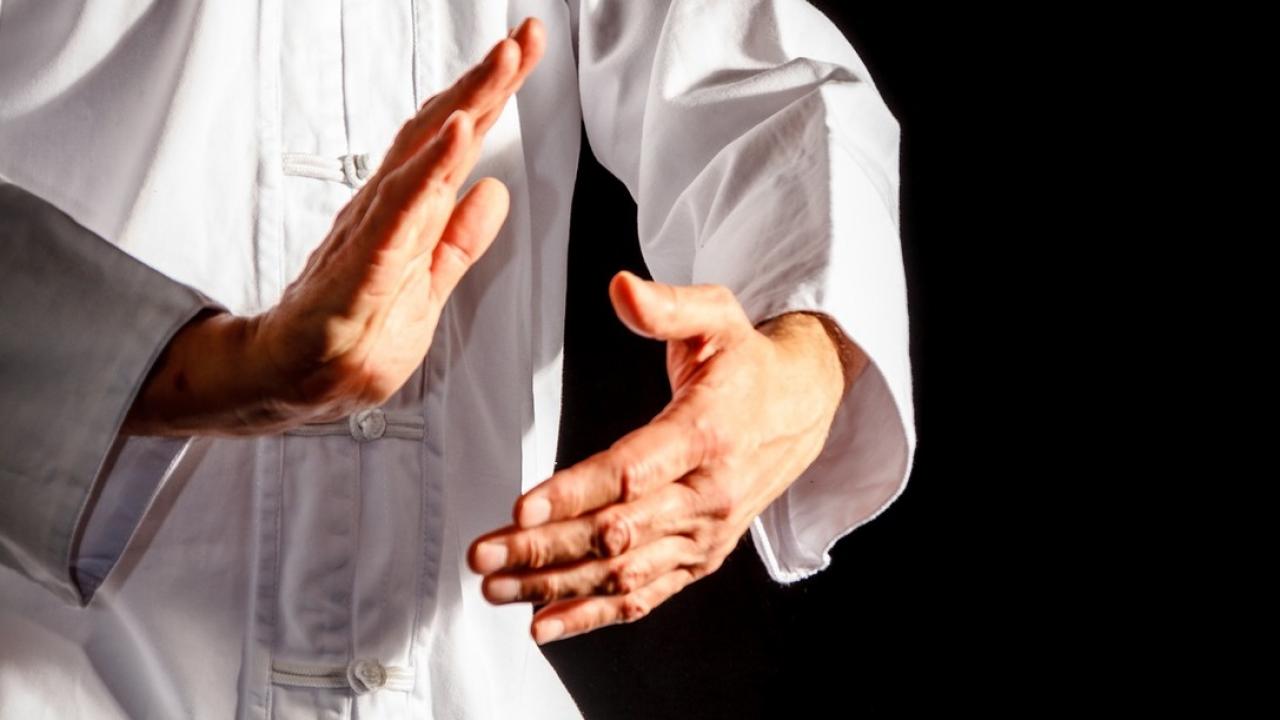 tai chi practitioner's hands in movement