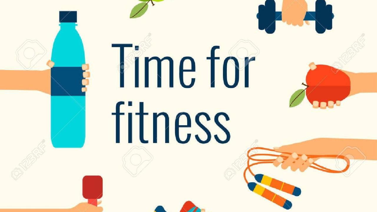 time for fitness cartoon 