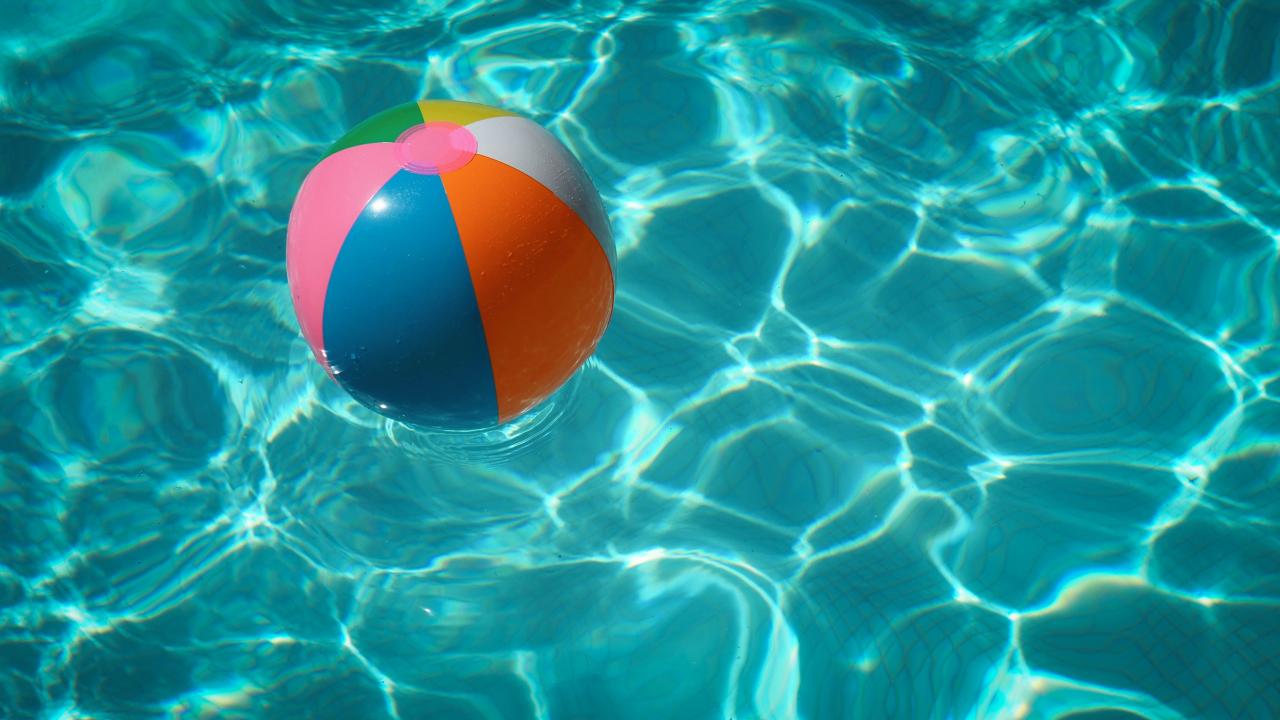 Beach ball in the pool