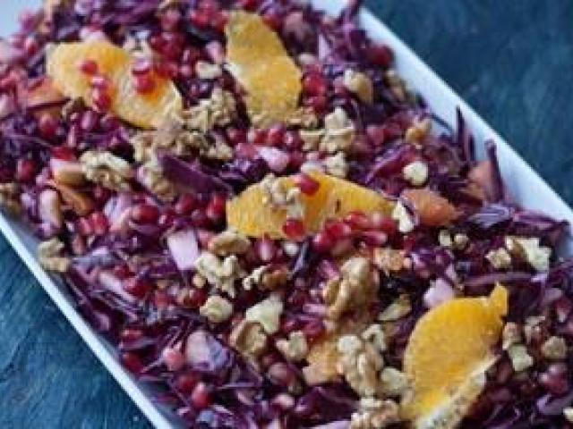 Red Cabbage Salad with Oranges and Pomegranate