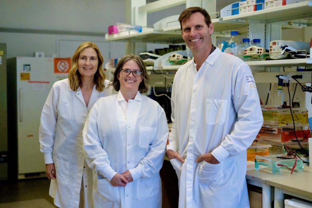 Dr. Brian Bird (right) with lab members Andrea Peckham (left) and Tracy Drazenovich (center).