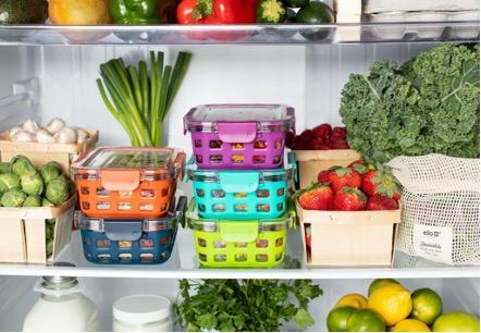 Food storage containers in the fridge