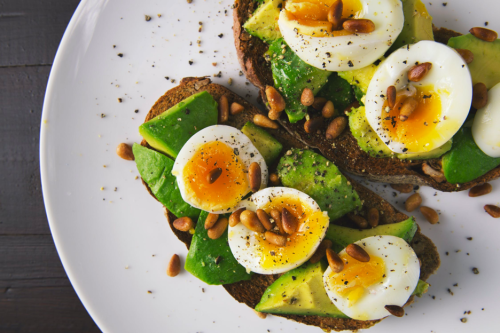 Eggs on avocado toast