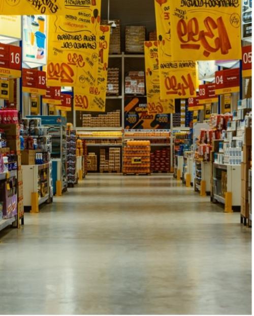 aisles in a grocery store