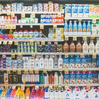 dairy aisle in grocery store