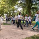 group of employees walking during annual UC Walks event