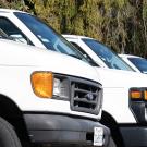 UC Davis vans parked in a row