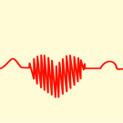 electrocardiogram, with the center of the chart in the shape of a heart