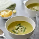 a bowl of asparagus soup