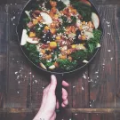 a skillet of mixed veggies