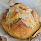 a fresh loaf of sourdough bread