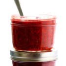 a jar of strawberry chia jam