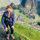 Corrie standing next to Machu Picchu